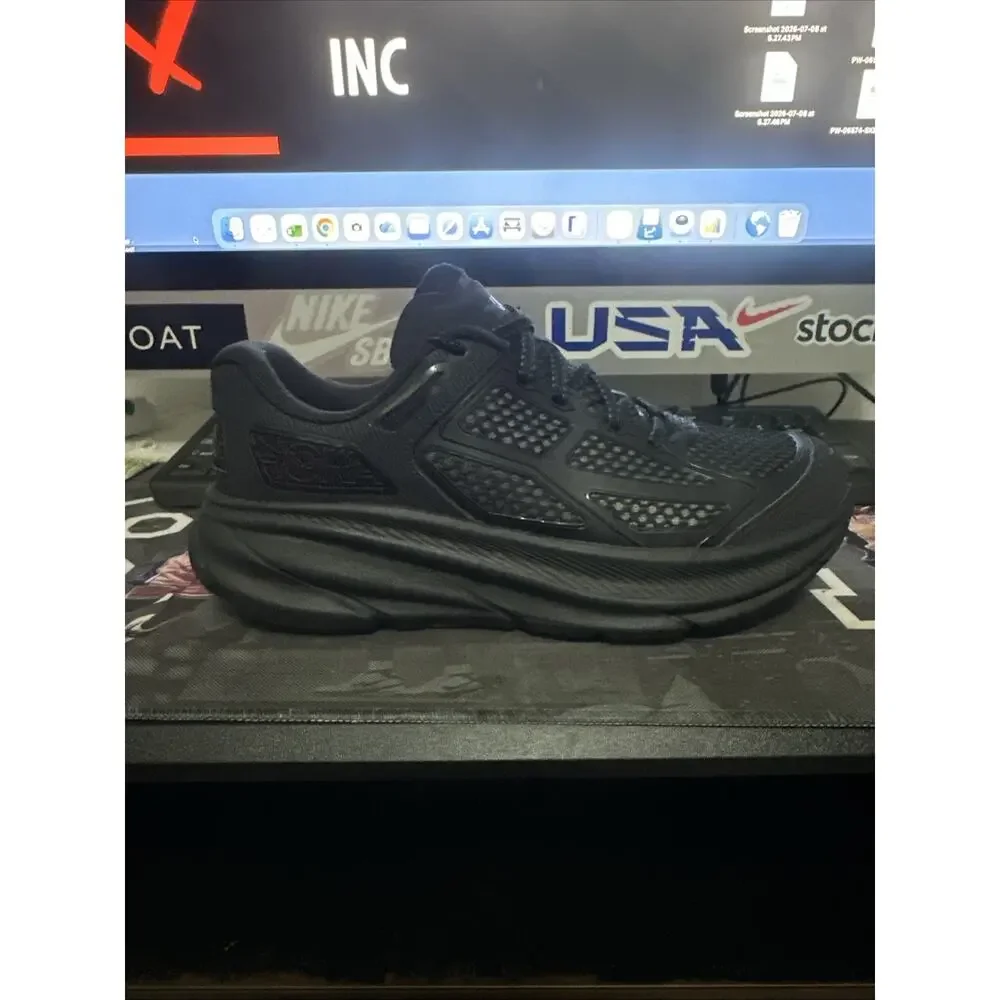 New Women's Size 8 Hoka Clifton One 9 Black Running Shoes 1155370-BBNB Men's 7