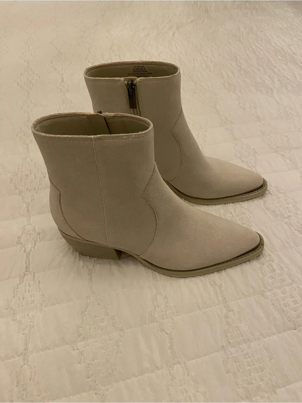 Vince Camuto Women's Suede Ankle Booties in Winter White