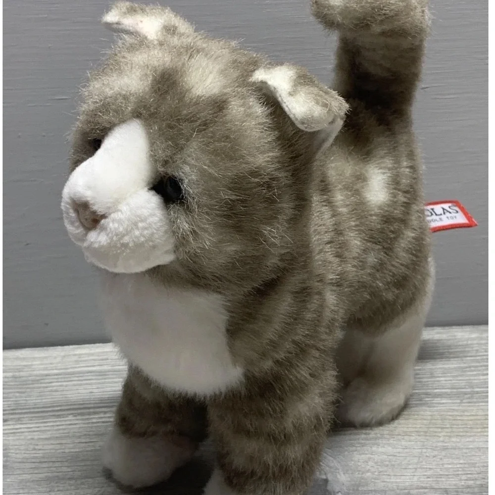 Douglas‎ Zipper Grey Tabby Cat Standing Plush Stuffed Animal Cuddle Toy