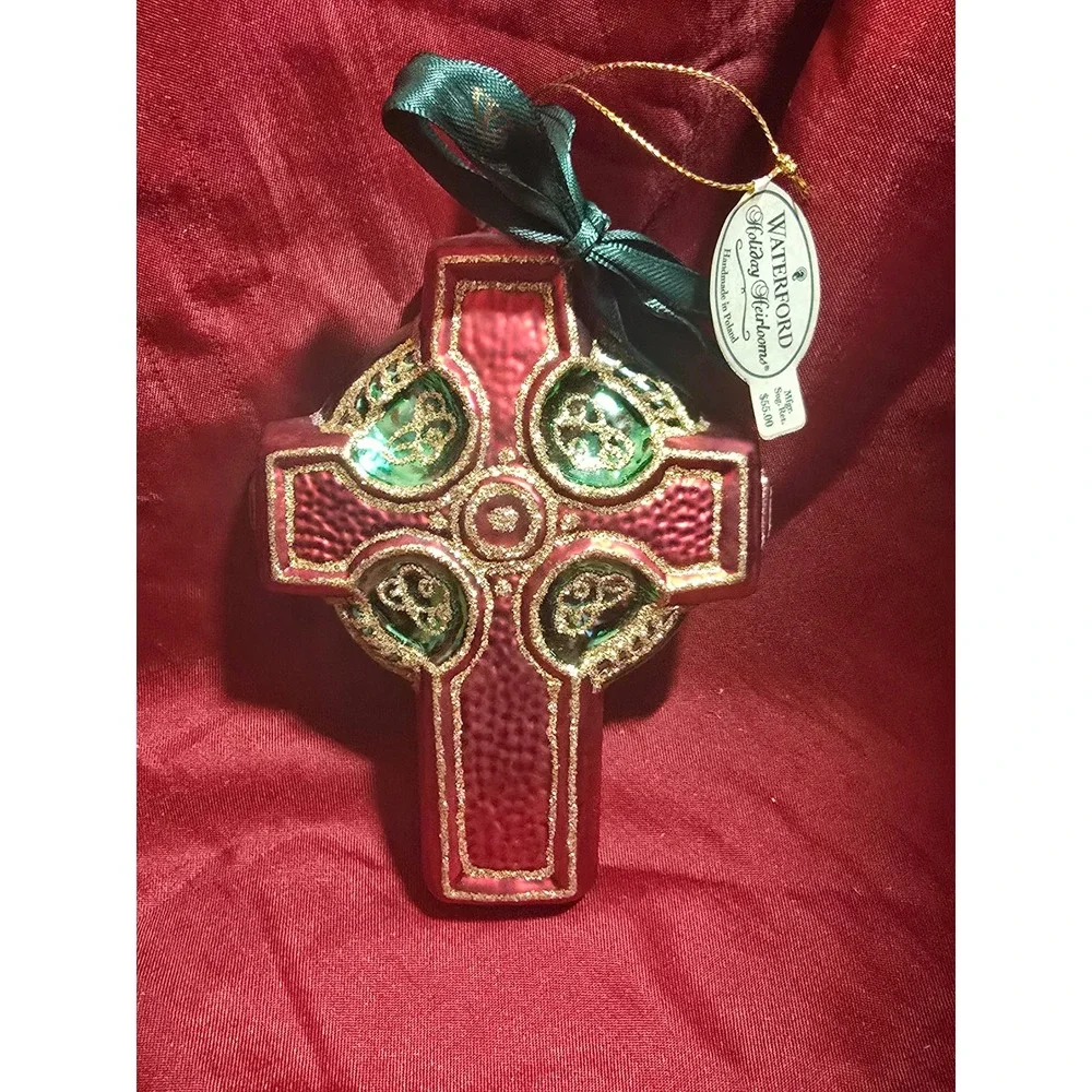 Waterford Holiday Heirlooms Celtic Cross Glass Ornament 1997 Limited 4802/7500