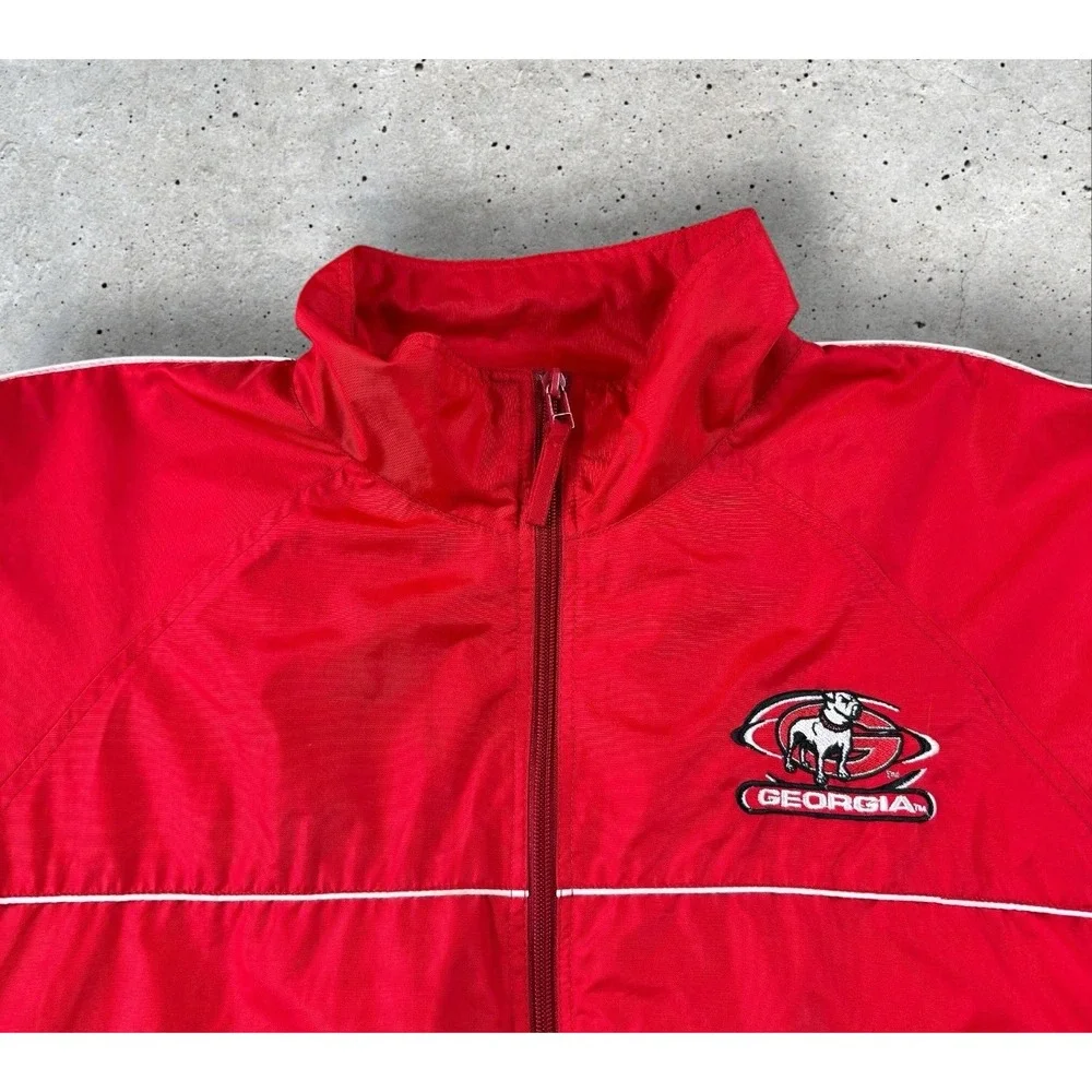 Vintage Starter Georgia Bulldogs Jacket Large Full Zip Windbreaker 90s Logo‎