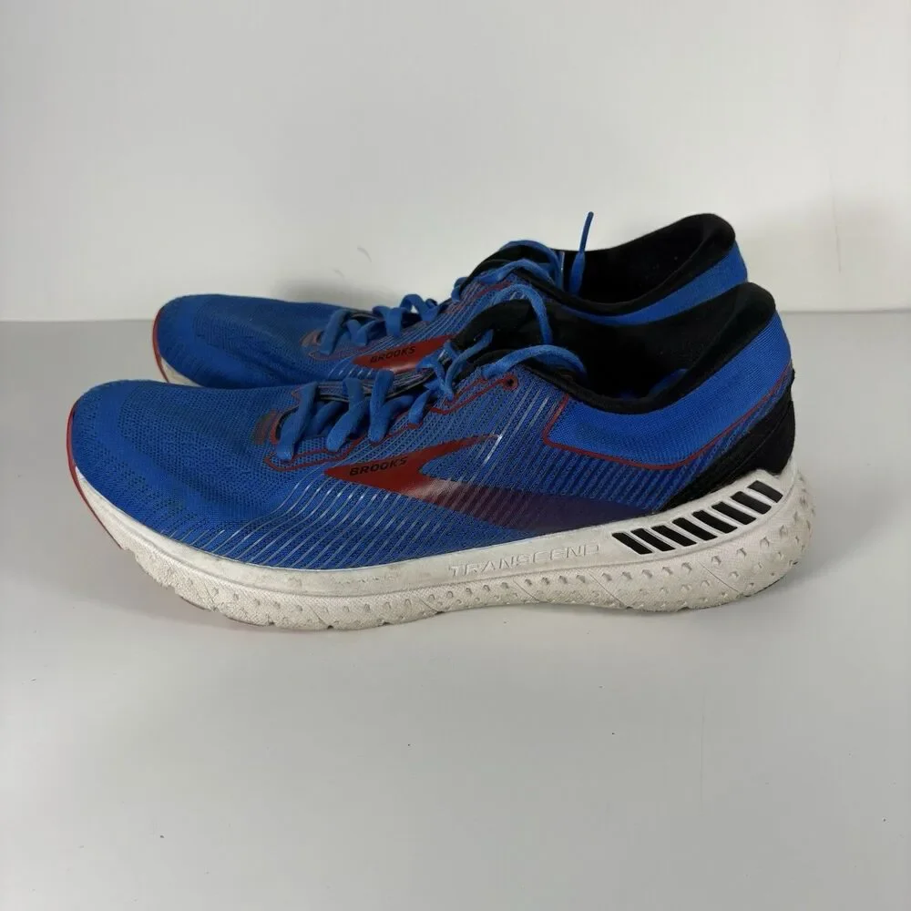 Brooks Transcend 7 Mens Size 11.5 Blue Red Athletic Running Shoes Sneakers