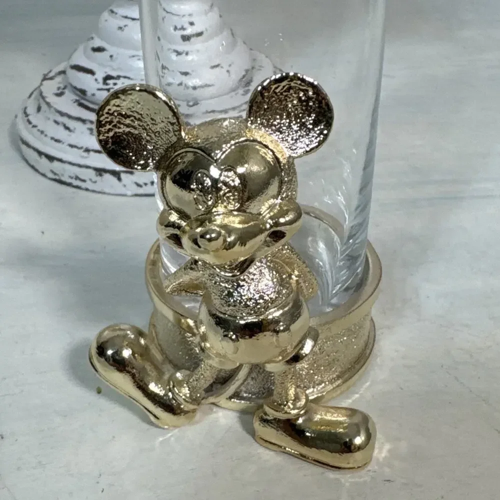 Disney Florist Silver And Glass Mickey Mouse Bud Vase
