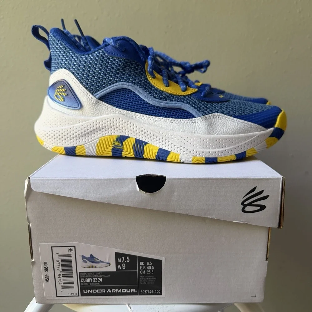 Under Armour Curry 3Z 24 Basketball Shoes Warrior Blue Mens Size 12.5