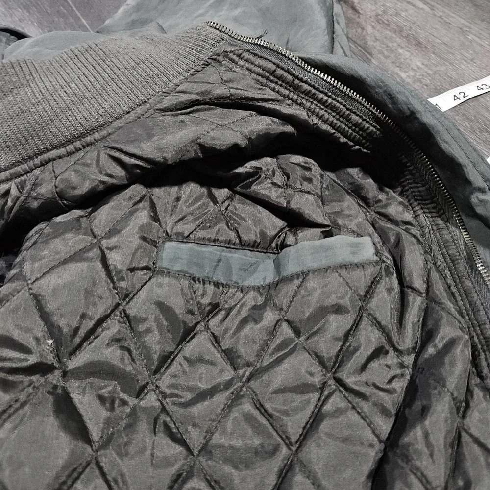 Vintage Bugle Boy Aviator Bomber Jacket Adult L Green 90s Airborne Wings Crest