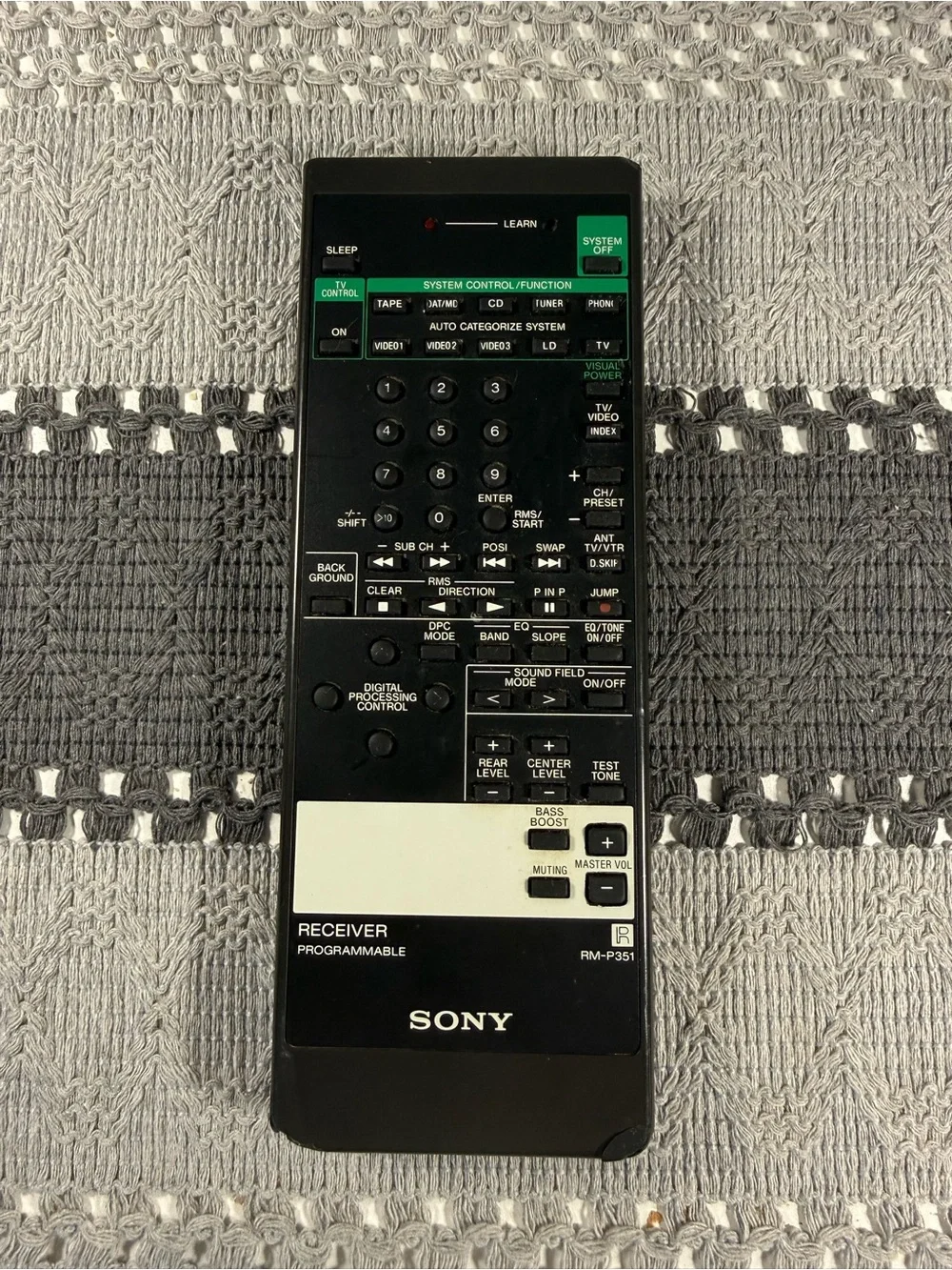 Sony RM-P351 Receiver Programmable Remote Control TESTED