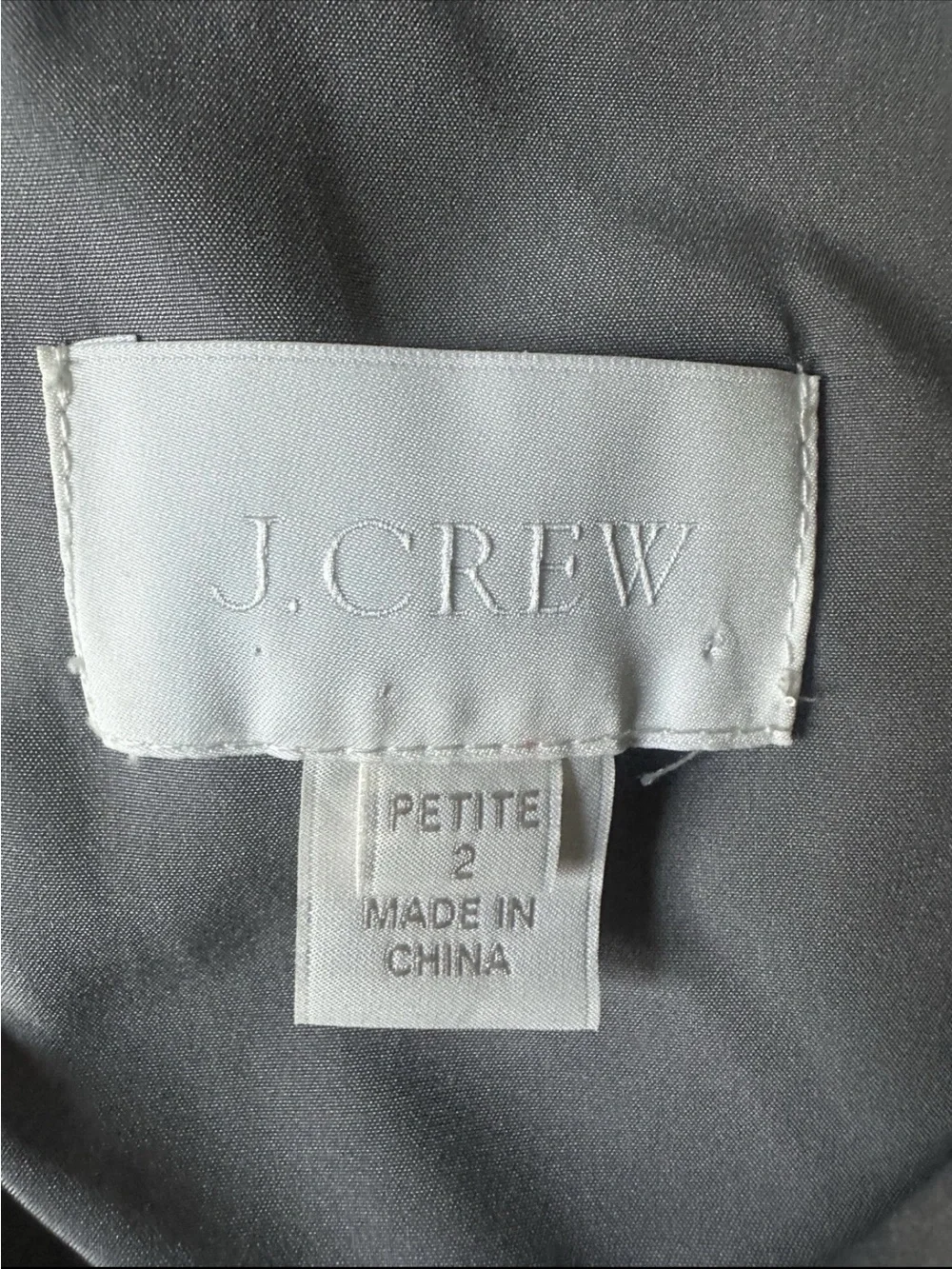 J. Crew draped measurements construction