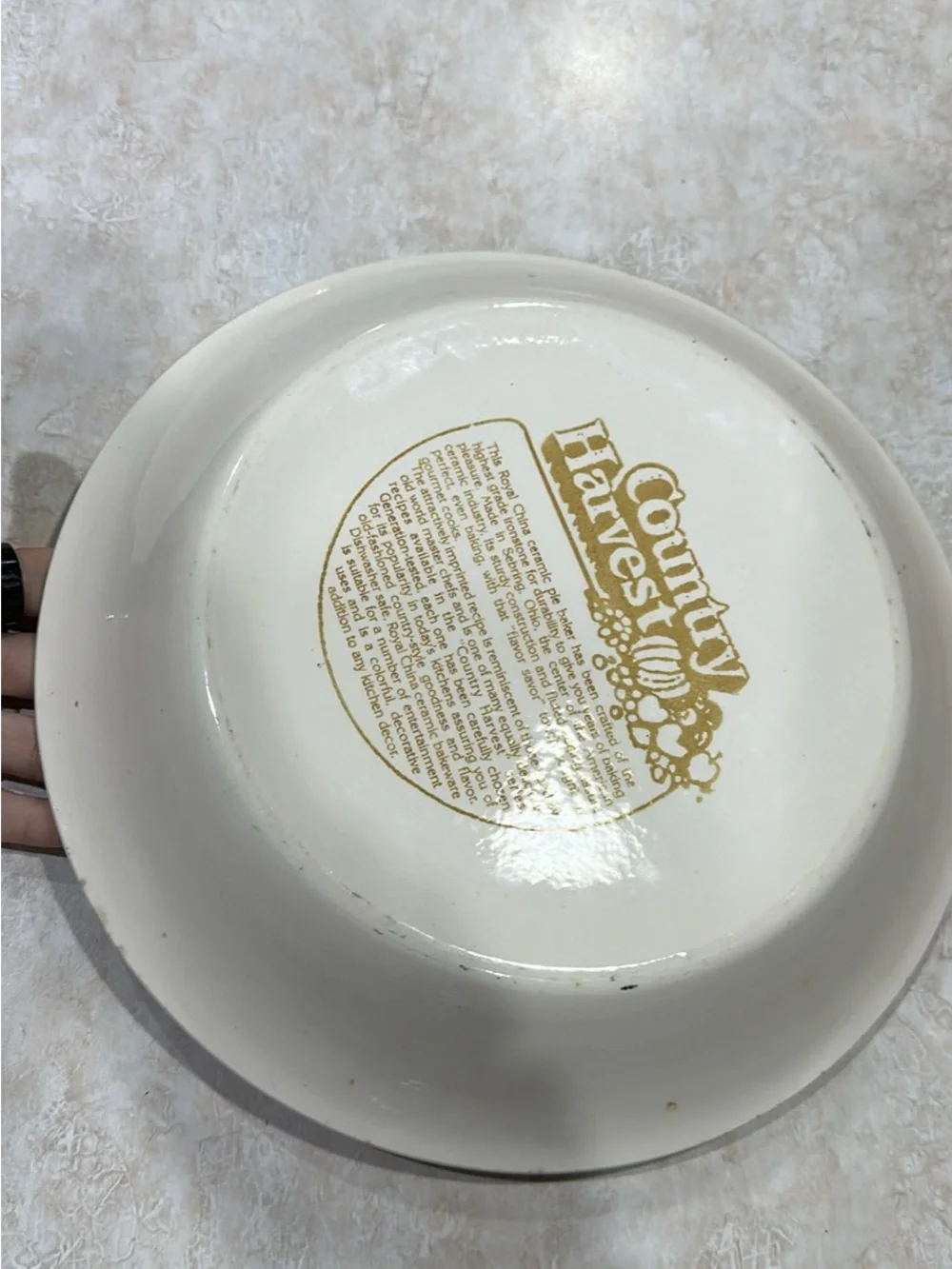 Vintage Apple Pie Deep Dish Ceramic Pie Plate with Green Apple Graphic