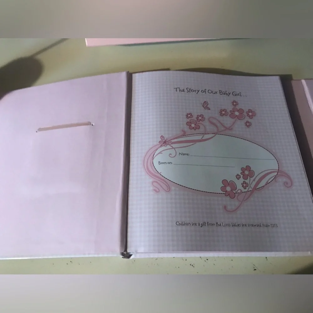 Vintage 1st Edition~Our Baby Girl Memory Book~Pink~Christian Art Gifts~60+Pages~