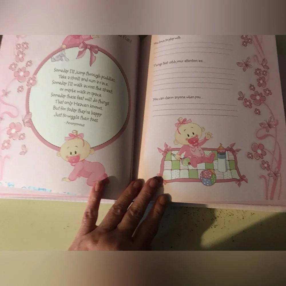 Vintage 1st Edition~Our Baby Girl Memory Book~Pink~Christian Art Gifts~60+Pages~