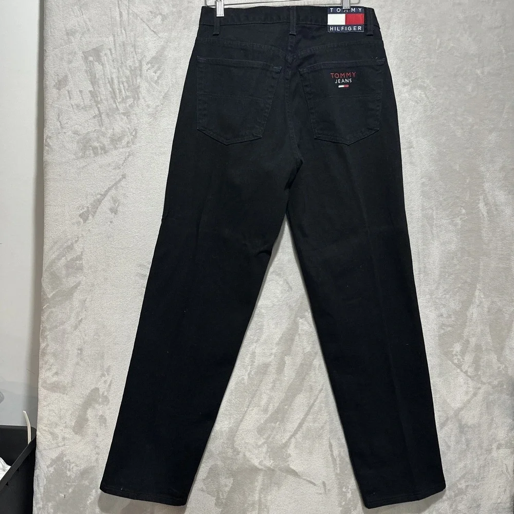 Vintage Tommy Hilfiger Freedom Black Denim Jeans Men's 32X32 Tapered Baggy 90's