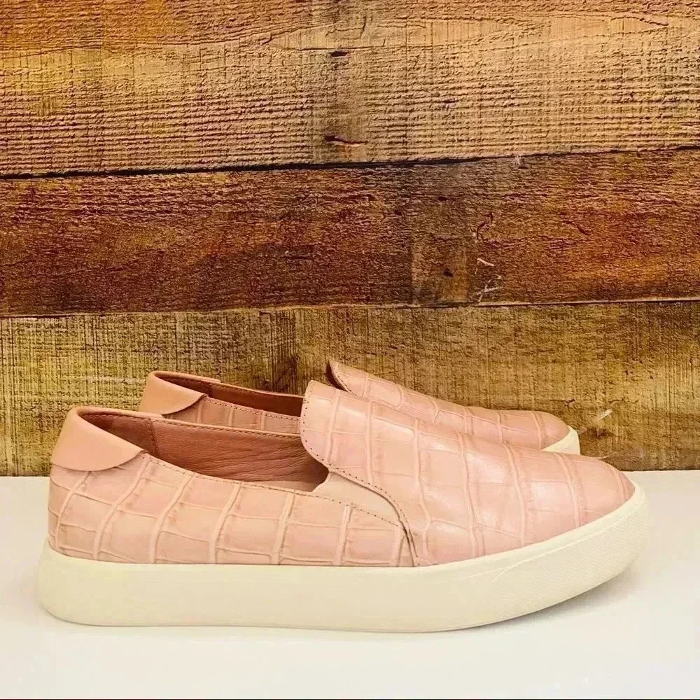 Cole Haan GrandPro Croc Leather Sneakers Pink
