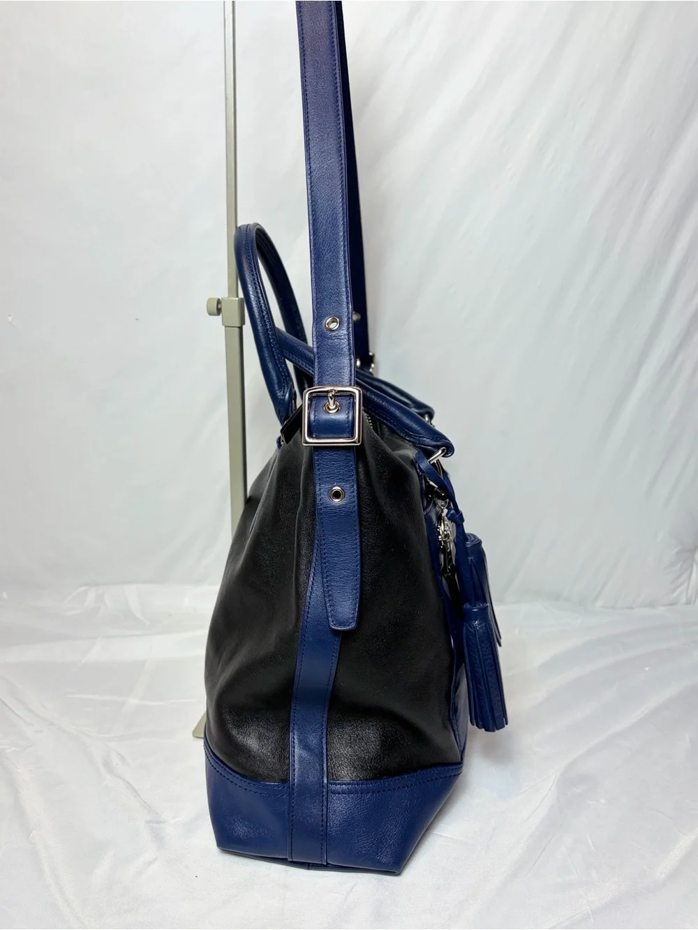 Coach Legacy Leather Rory Satchel Navy Black Colorblock 19902