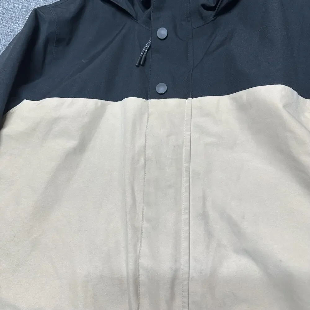 Burton GORE-TEX Living Lining Jacket Mens Small Beige Hooded Ski Snow Insulated