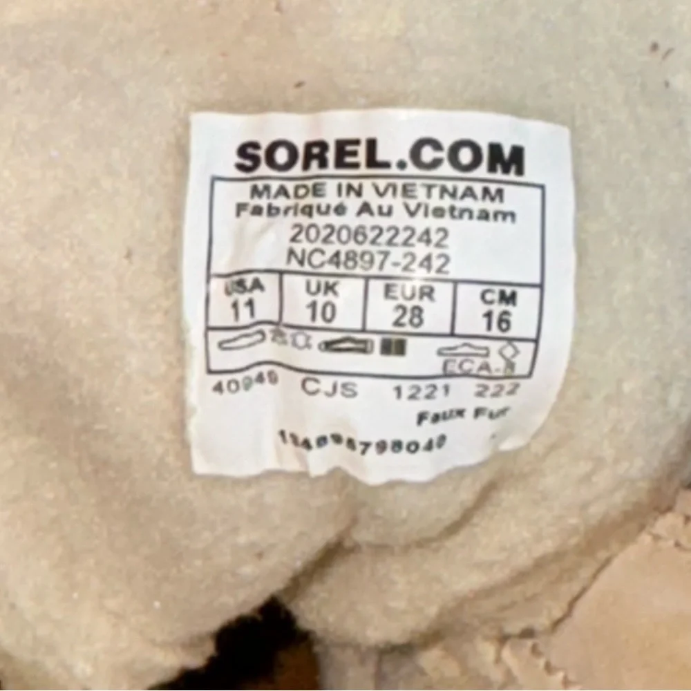 Sorel Brown and White Kids' Lace-Up Suede Boots