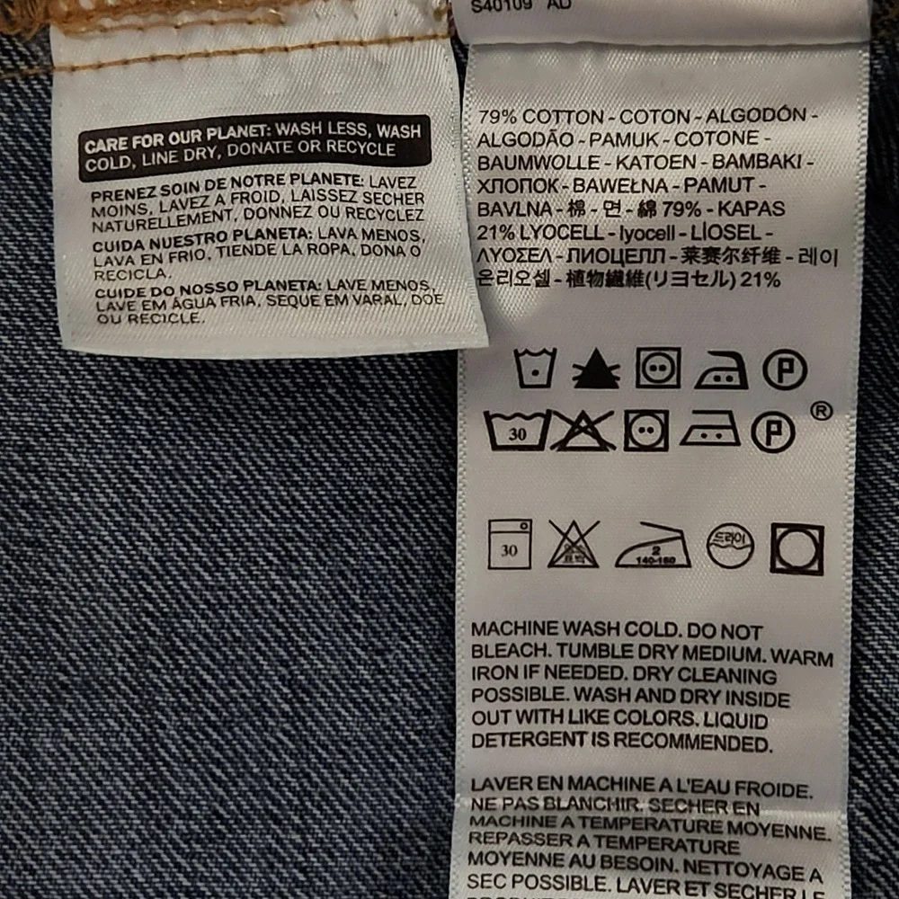 Levis Premium Trucker Jacket Mens Large Faded Blue Denim Modern Big E 72334-0351