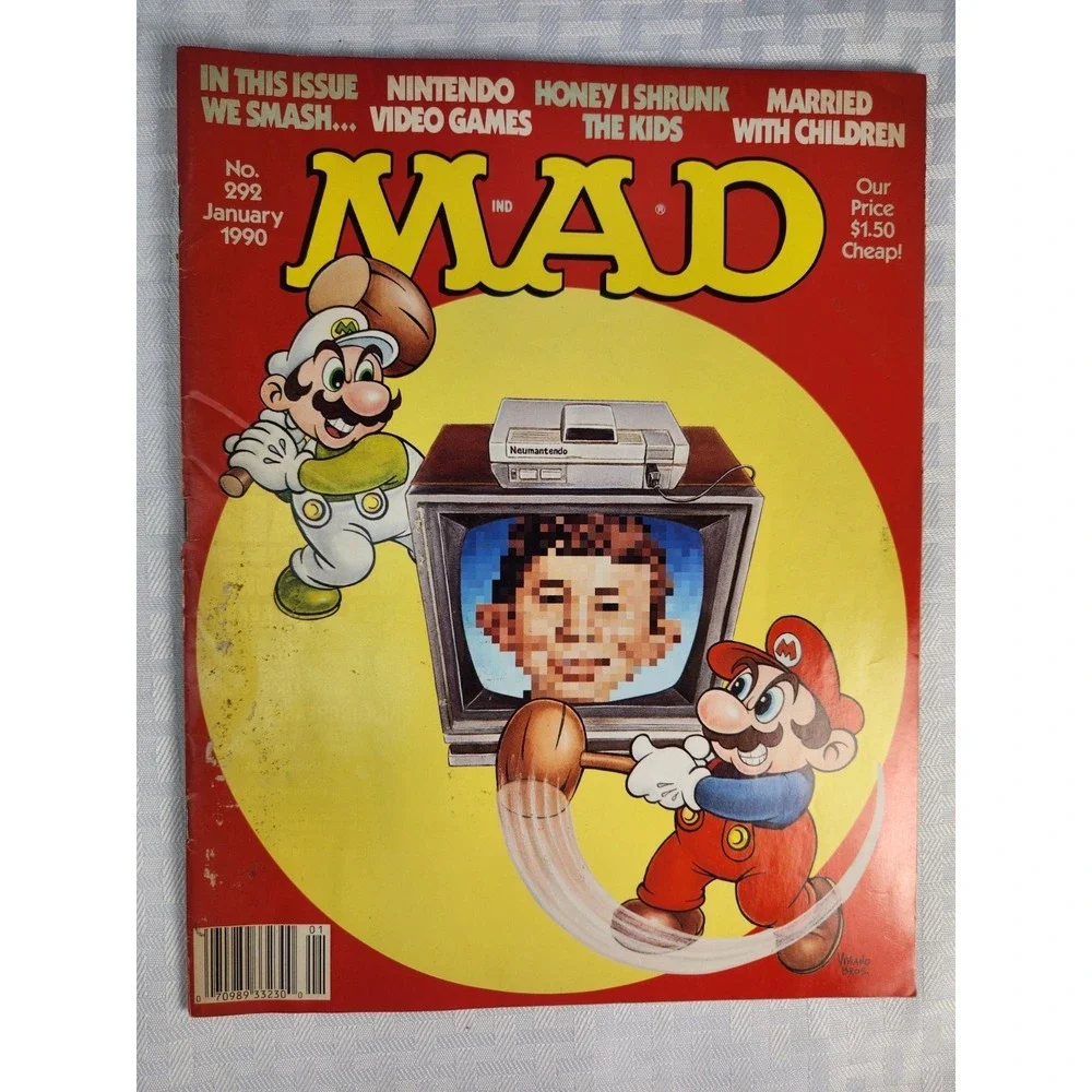 Mad Magazine #292 January 1990 Nintendo Super Mario Bros NES Games Guide FN/VF