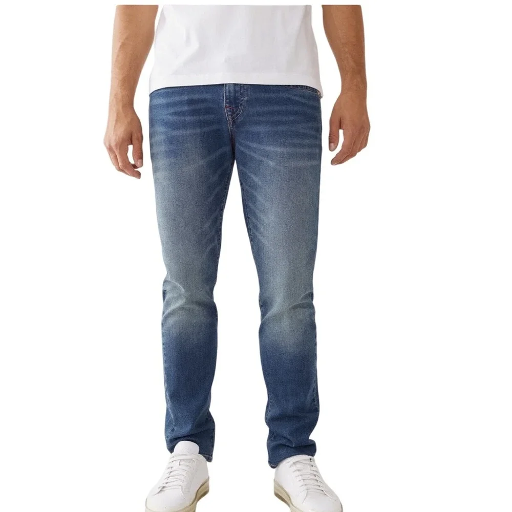 True Religion Rocco Relaxed Skinny Jeans Mens Size 38 Faded Wash‎ Denim $164