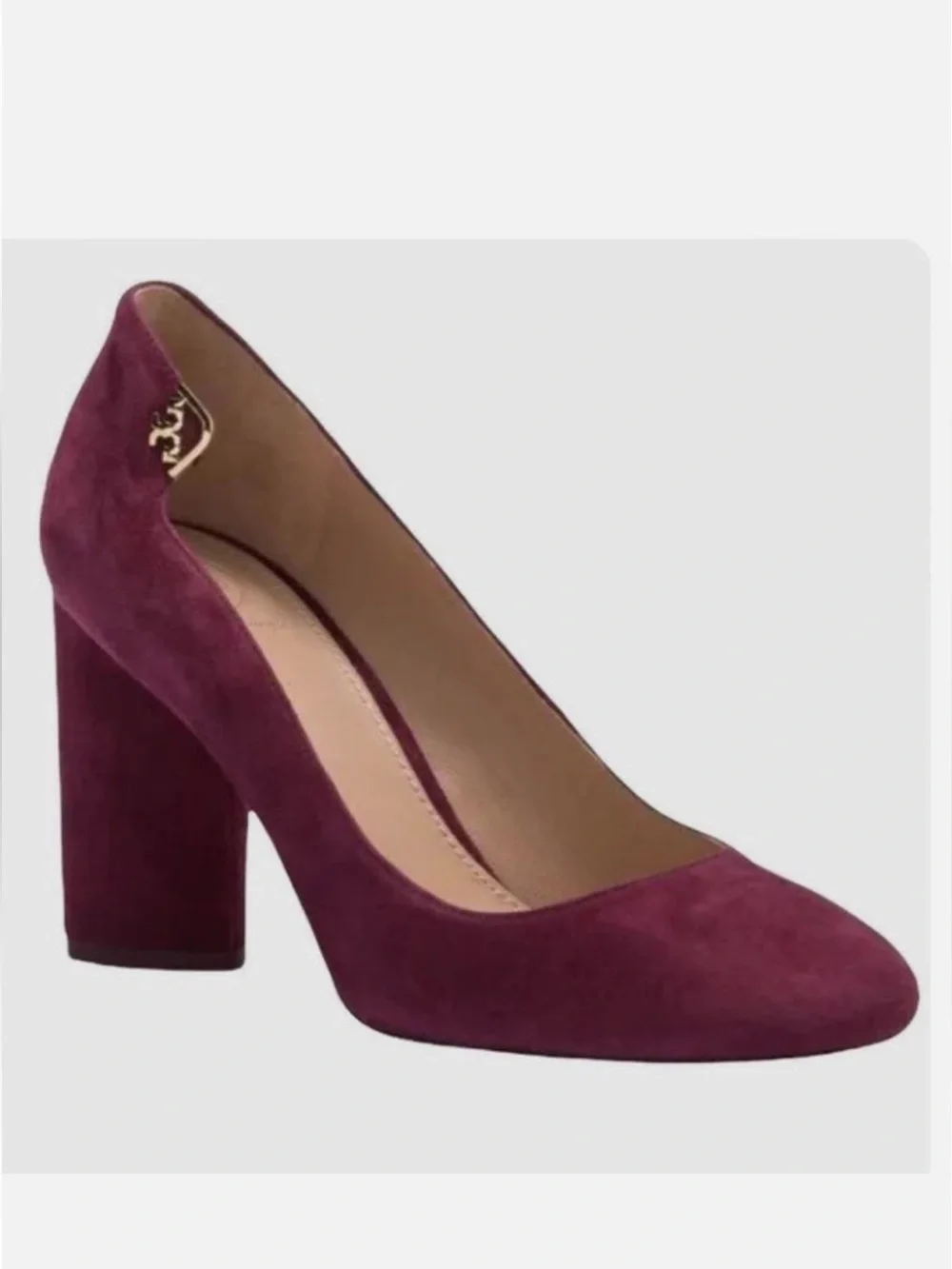 Tory Burch Elizabeth Round-Toe 85MM Pump Port Plum Heel size 8.5