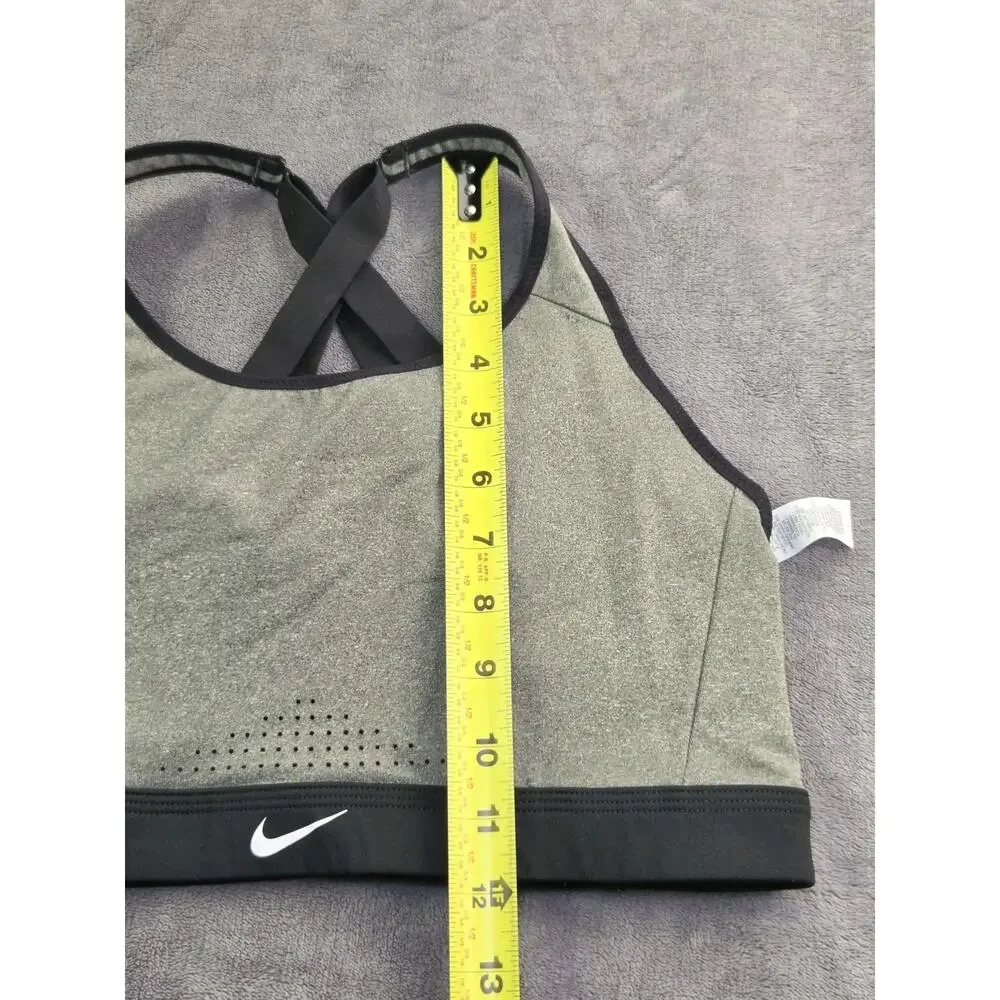 Nike Women’s Impact Strappy High Support Bra Gray Size L Activewear Gym Z2-90