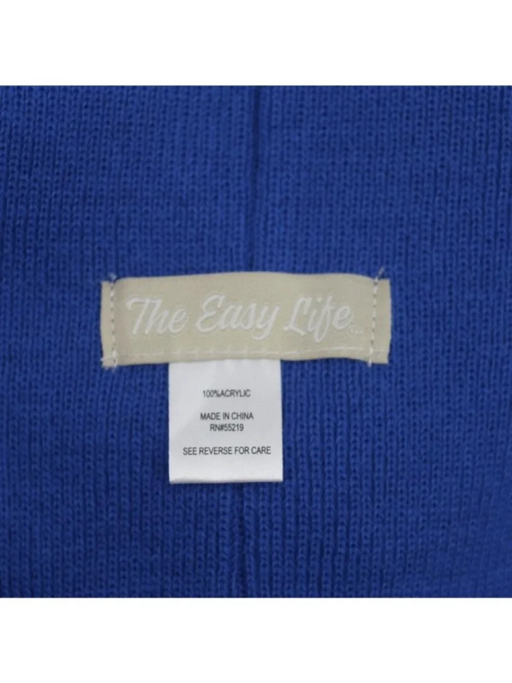 The Easy Life Knit Beanie Hat Gloves Set Royal Blue Winter Warm Unisex New S M