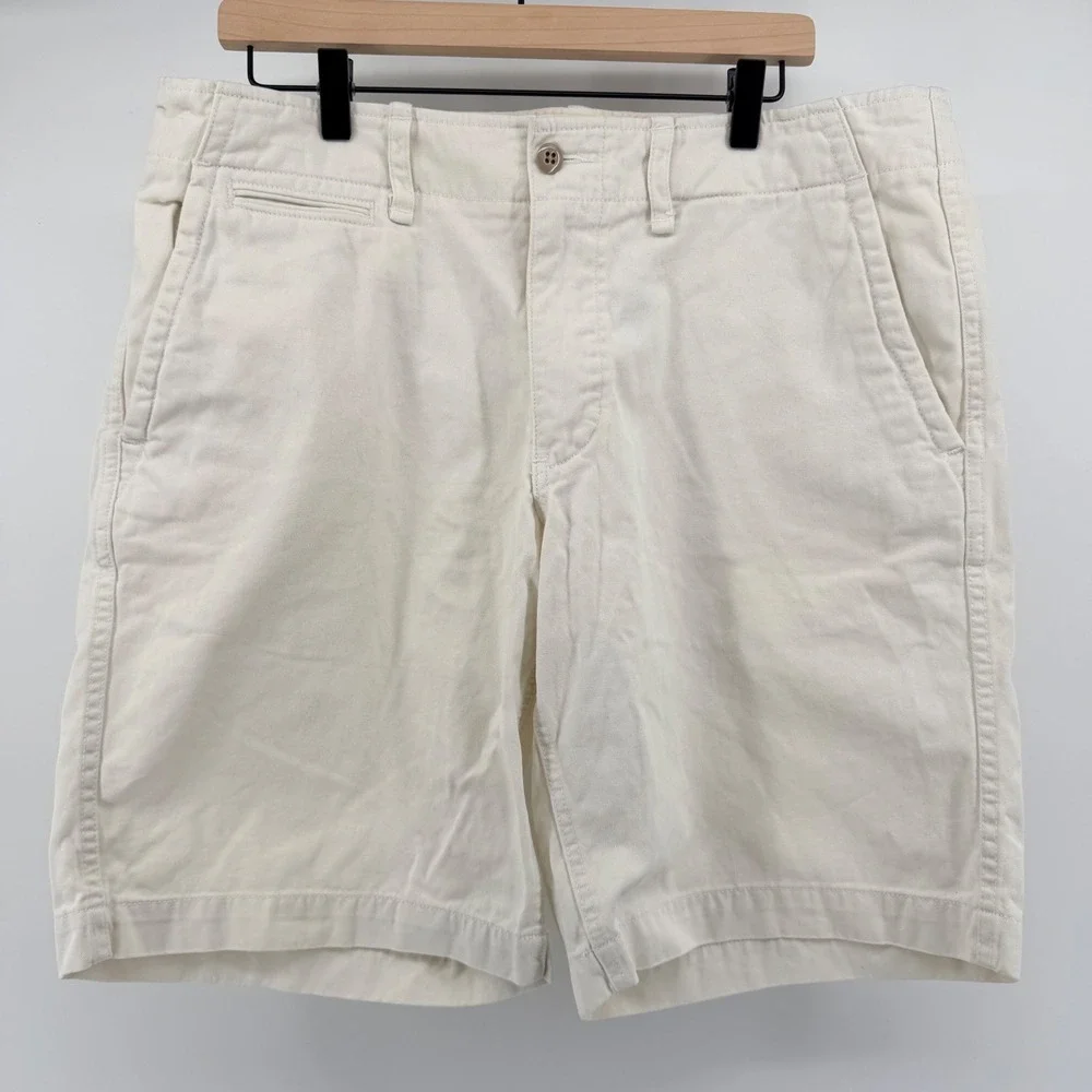 Polo Jeans Co Ralph Lauren Chino Shorts Cotton Twill Cream Off White 36 Mens