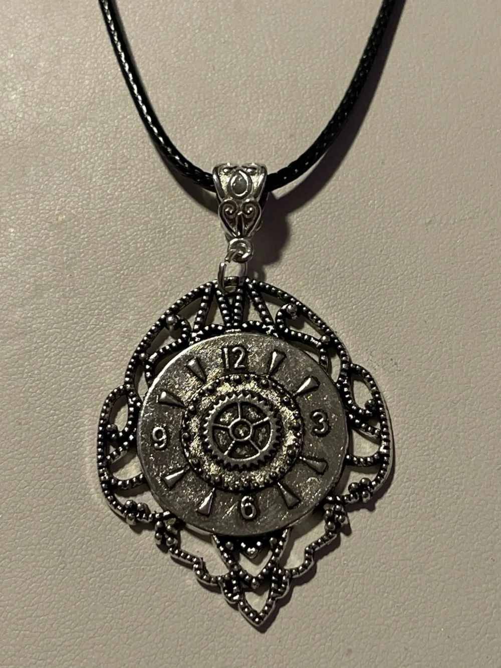 Silver Steampunk Gear Pendant Necklace - Women's Jewelry