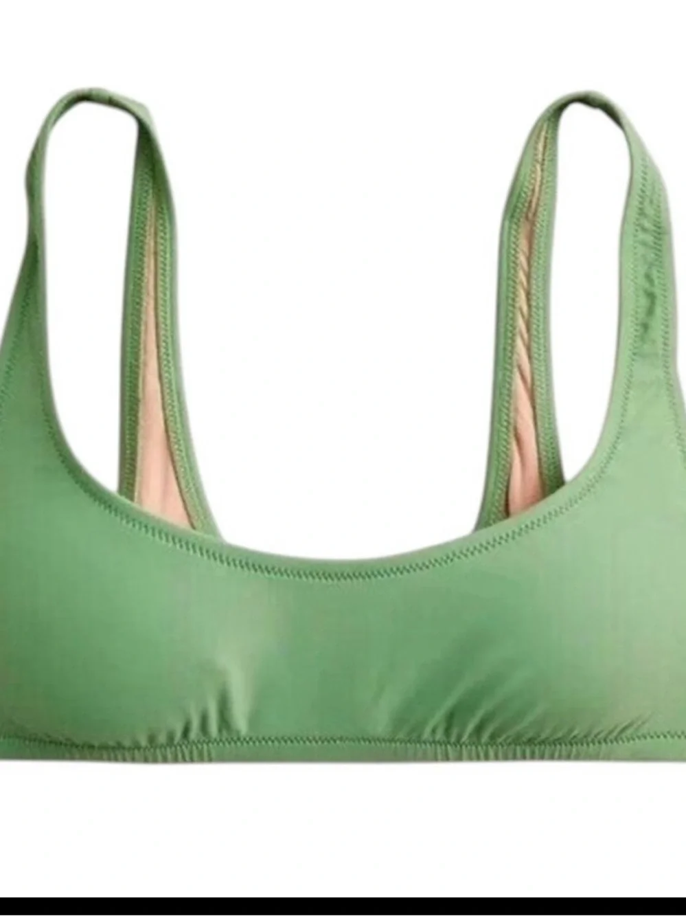 J.Crew Heritage Scoopneck Bikini Top NWT | Green XXS   | Classic Cut