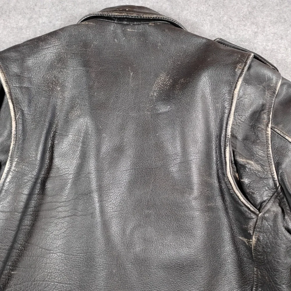 Vintage Wilsons Leather Motorcycle Jacket Mens Black Thinsulate Belted Biker L