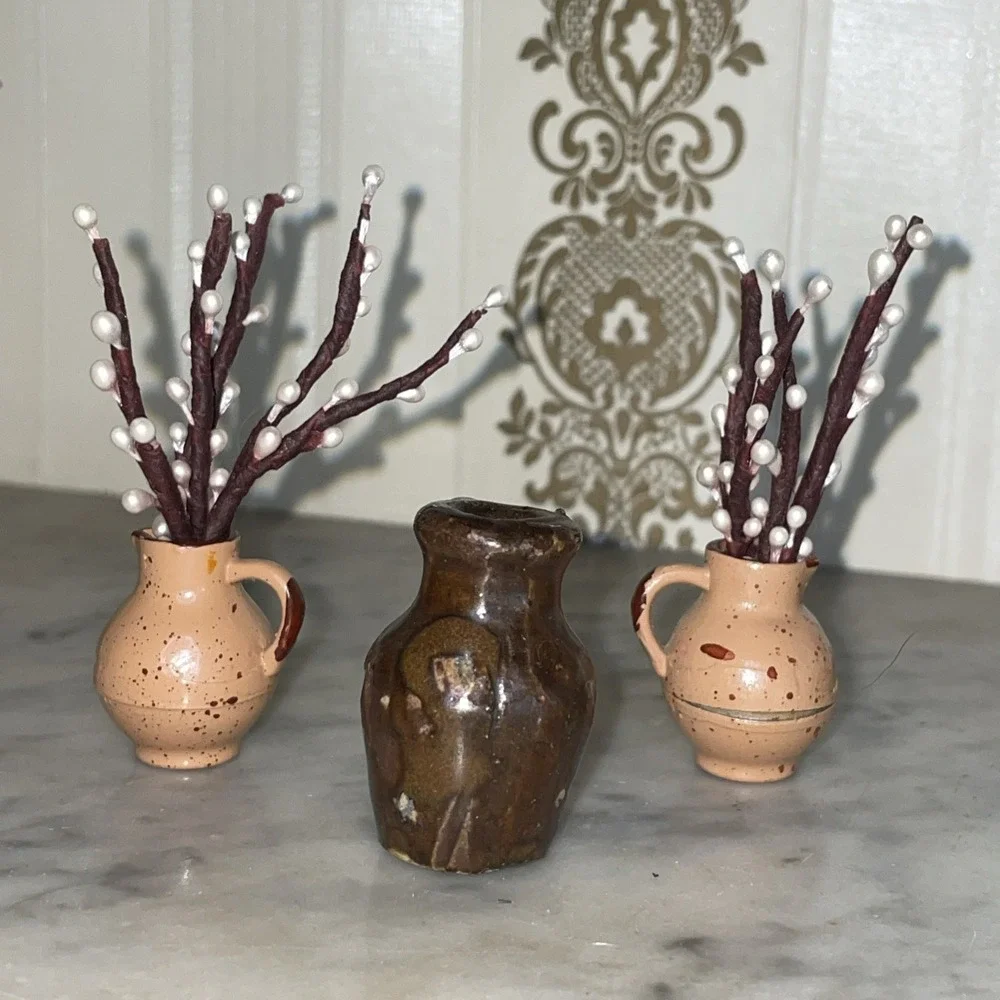 Doll House Accessories | Ceramic Vases Lanterns Faux Plants