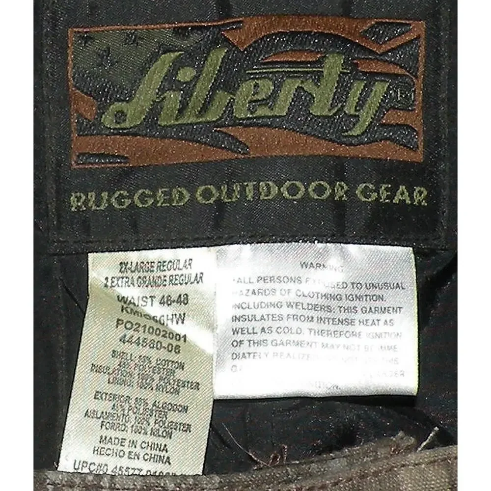 Liberty Men’s 2XL Insulated Hunting Bibs Overalls Realtree Hardwoods Camo