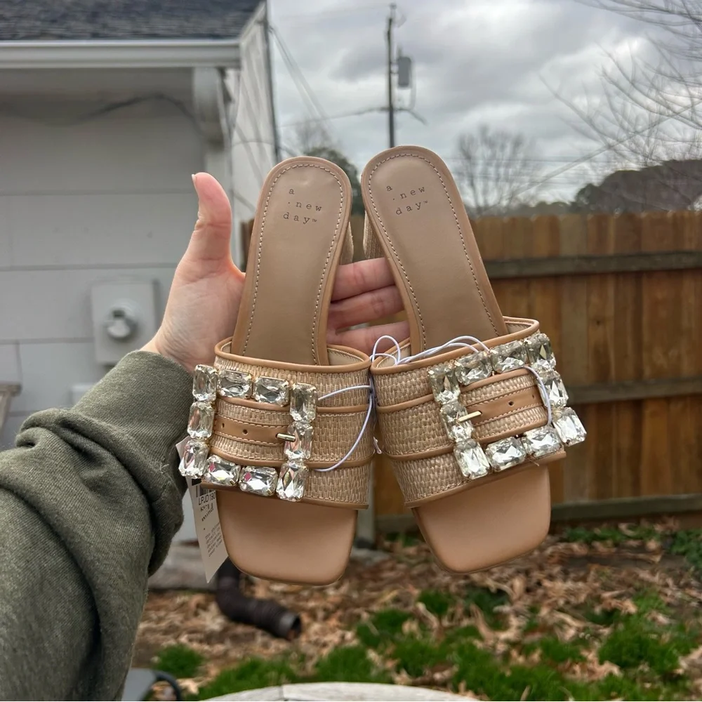 a new day heels raffia toe