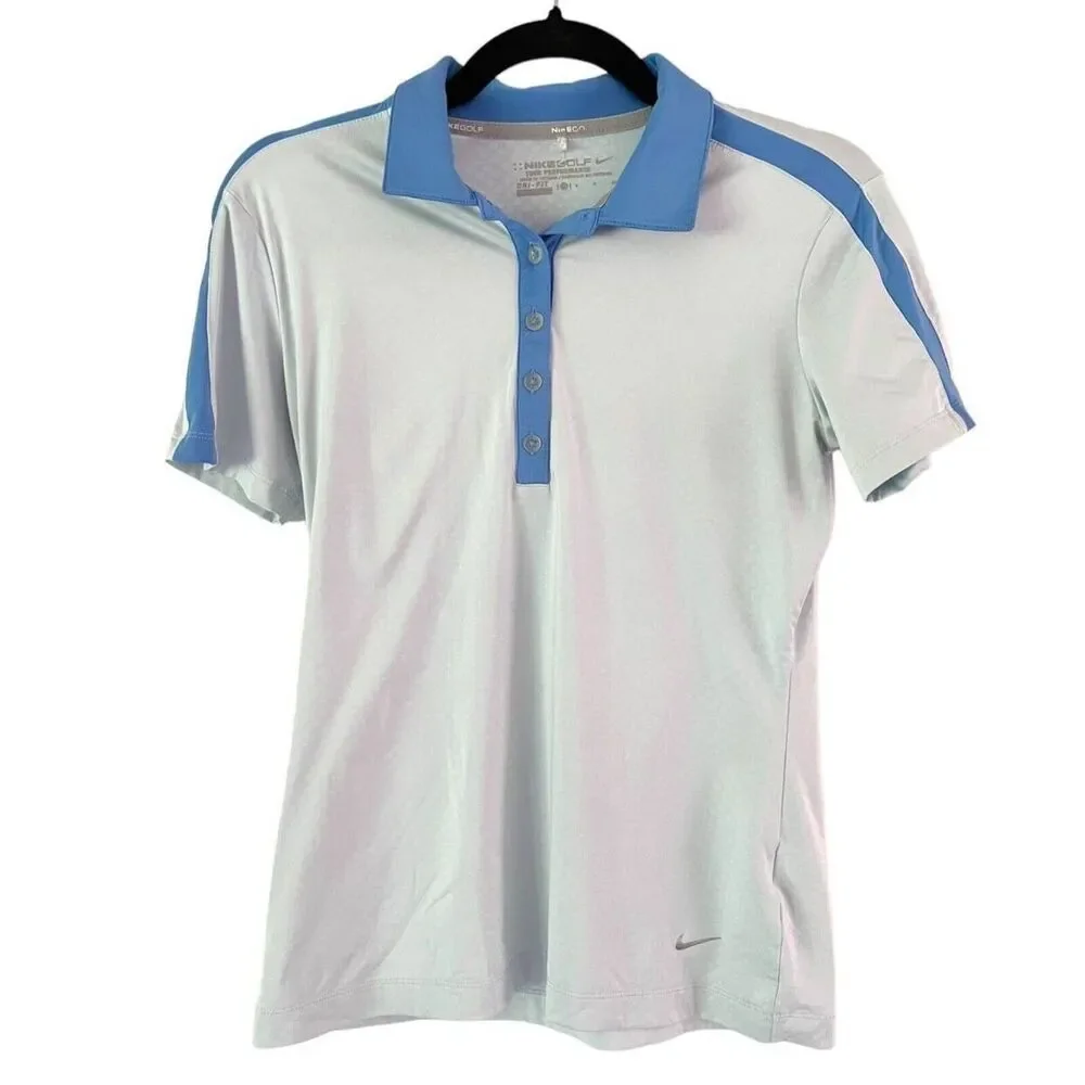 NEW NWT Nike Golf Tour Performance Powder Blue Short Sleeve Women's Size Medium