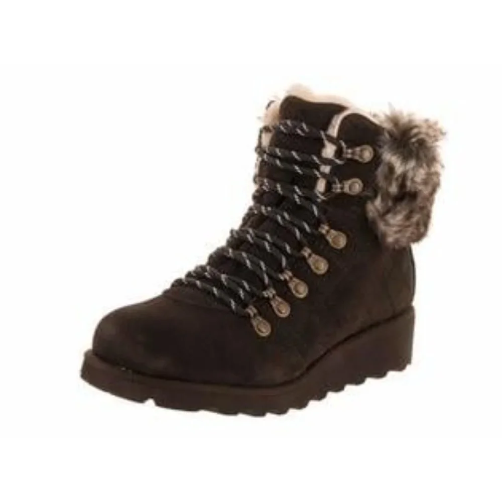 NWT Boots New BearPaw Janae Suede Quilted Hiking Boot  Brown size 13 Womens