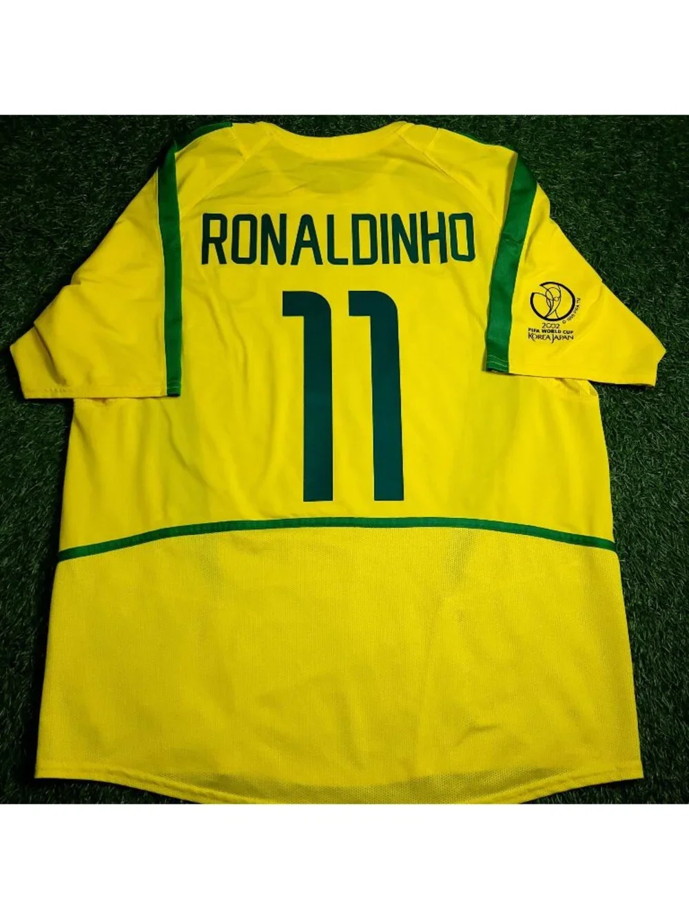 Ronaldinho Brazil 2002 WORLD CUP Soccer Home Jersey L