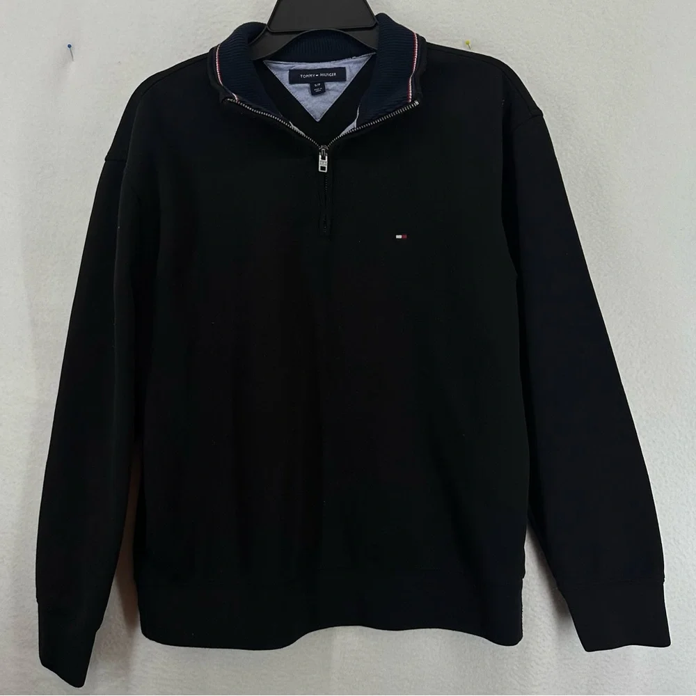 Tommy Hilfiger Quarter Zip Sweatshirt‎ Men’s Small Black