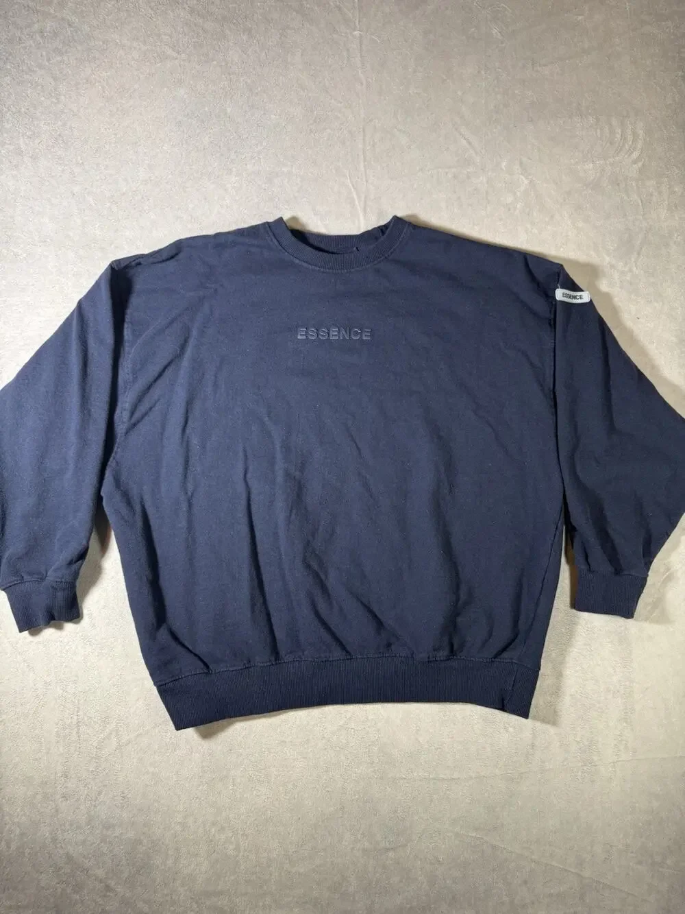 Better Unsaid Essence Crewneck Sweatshirt Navy Blue Large Elevated Streetwear
