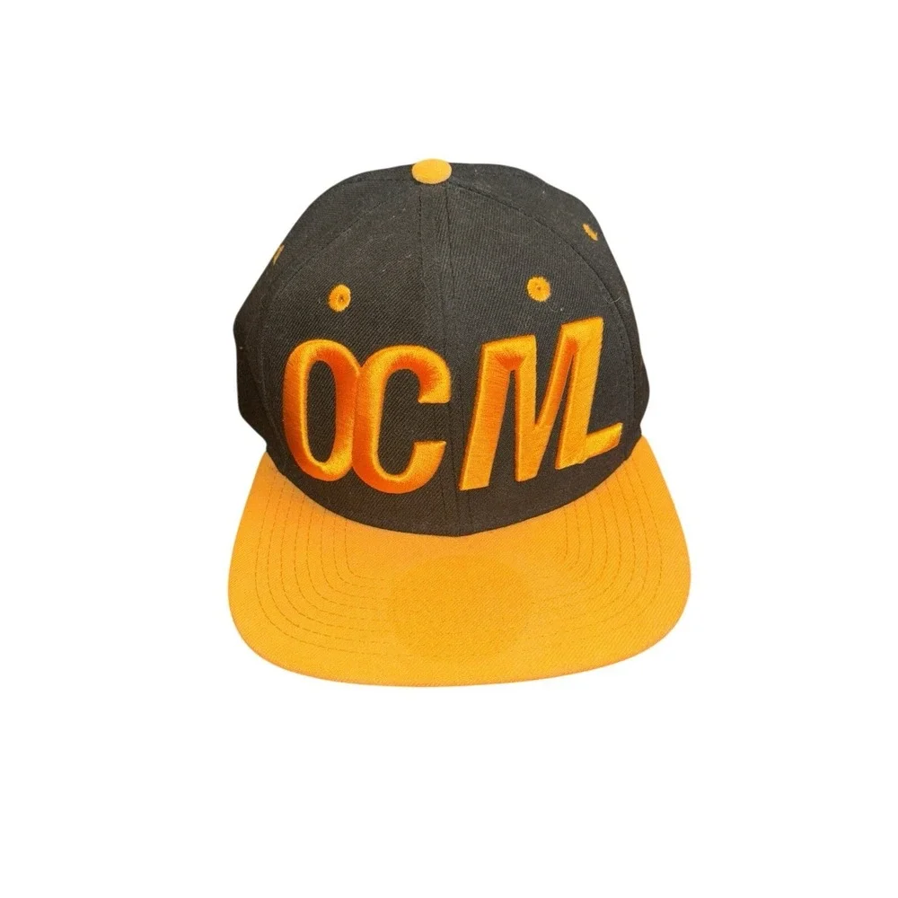 New Era 9FIFTY OCML Snapback Hat Black Orange Flat‎ Brim Cap Mens OSFA