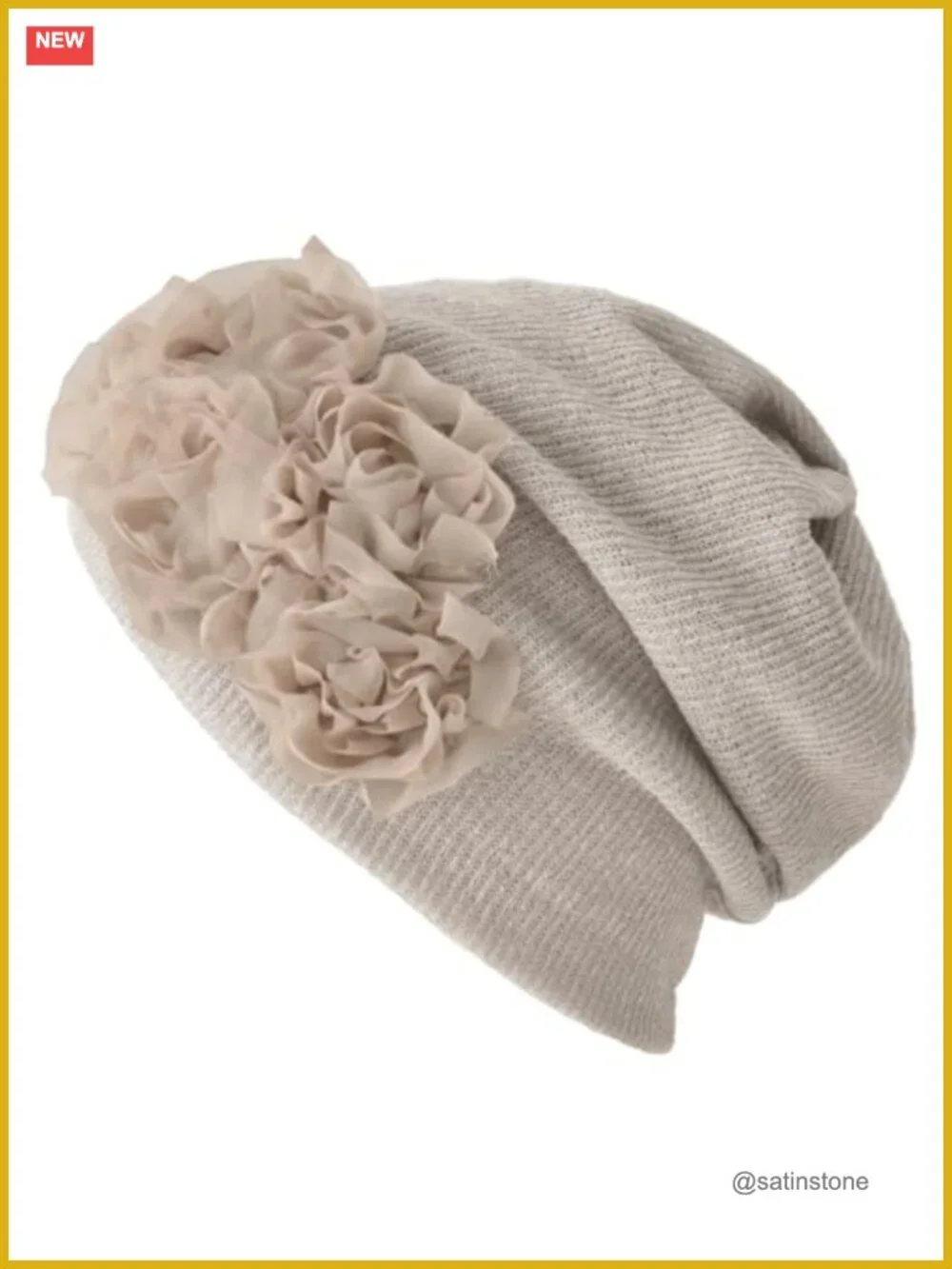 3-Way Beanie Hat Neck Gaiter Hairband Floral Petal Turban Chemo Cap