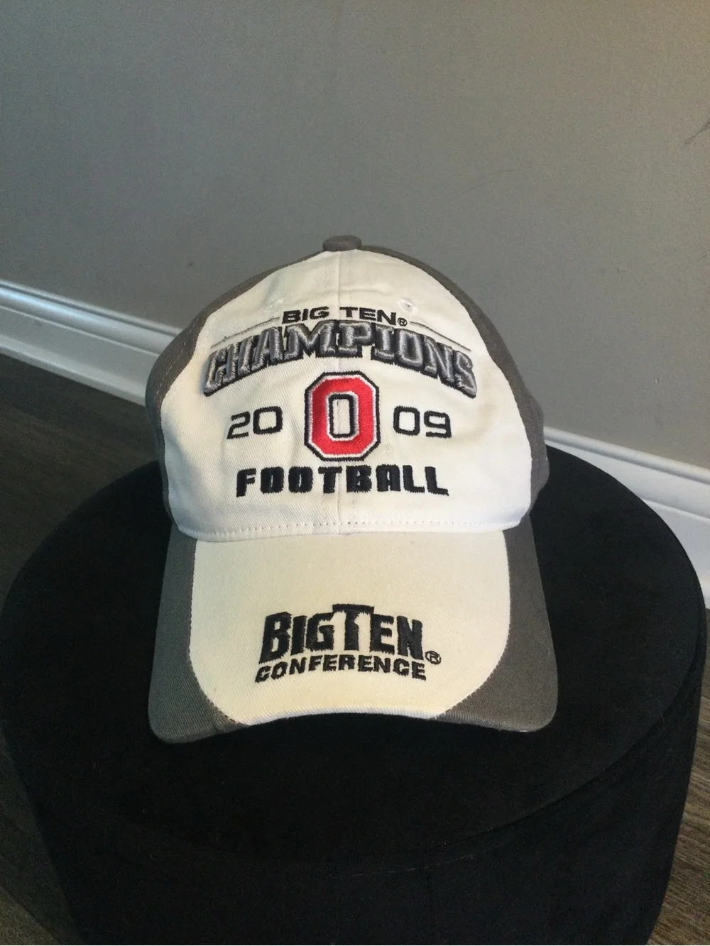 Majestic White Gray and Red Champions Football Cap