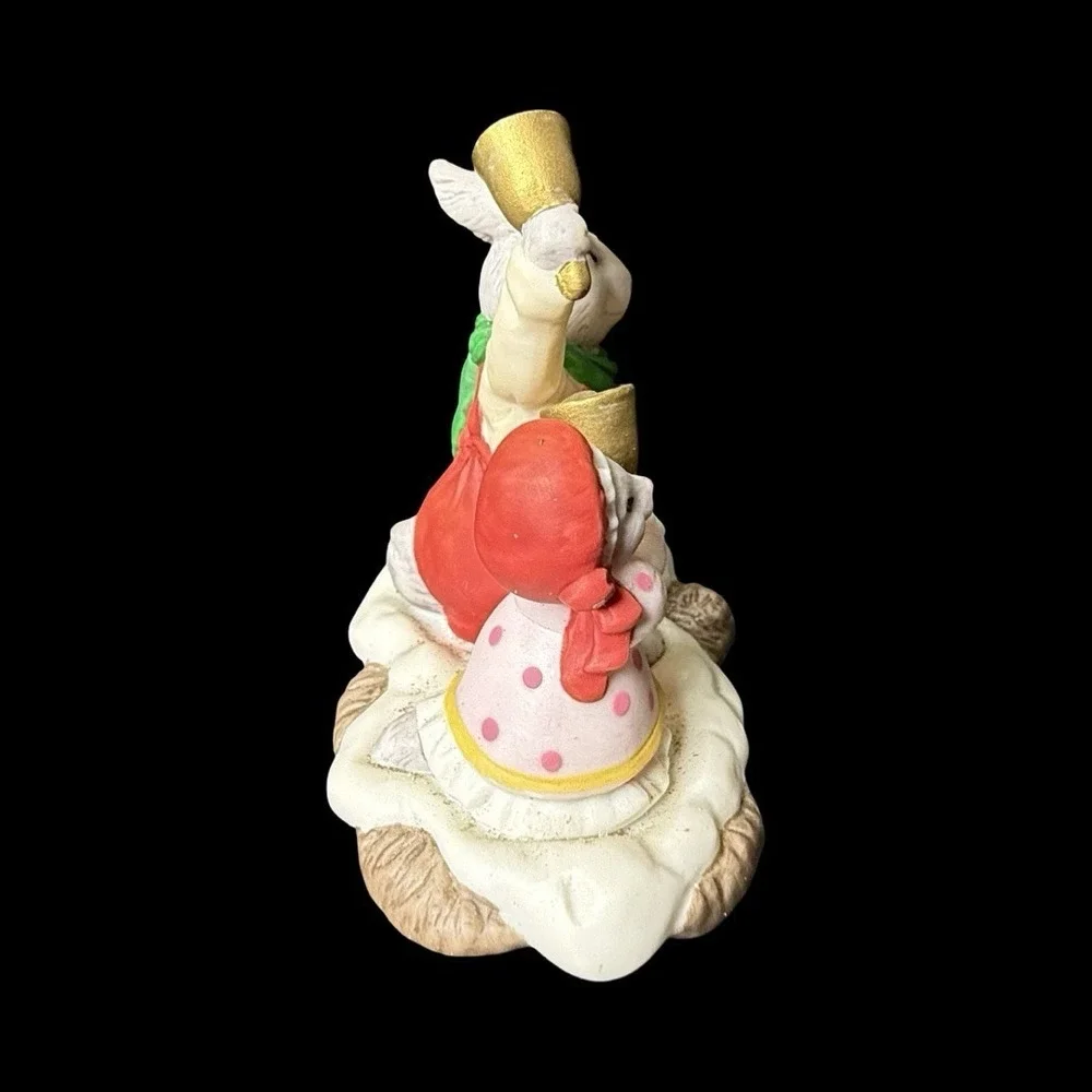 Fitz & Floyd Holiday Hamlet Enchanted Forest Bell Choir Bunny Figurine 1993