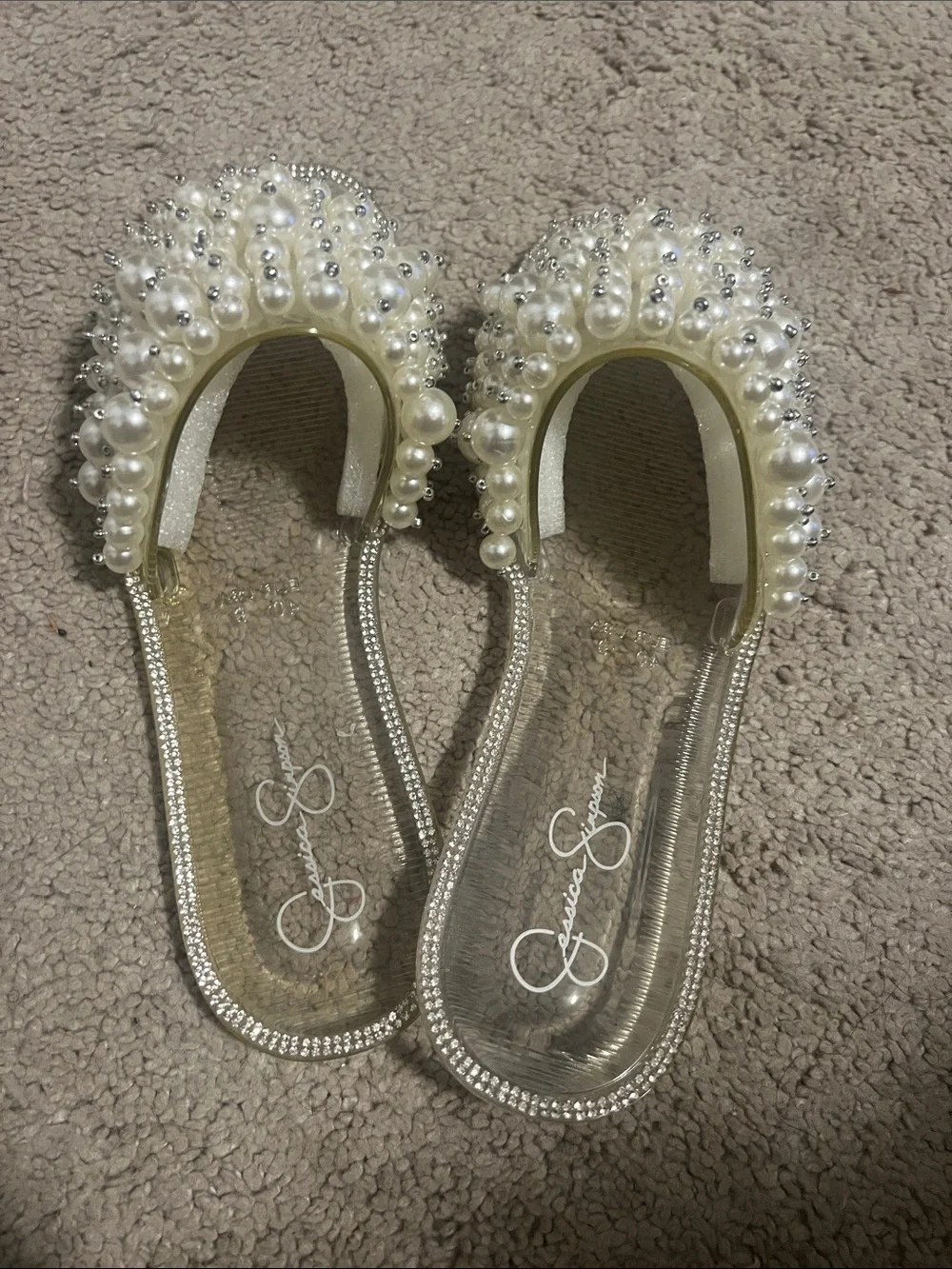 Jessica Simpson Pearl Beaded Slide Sandals