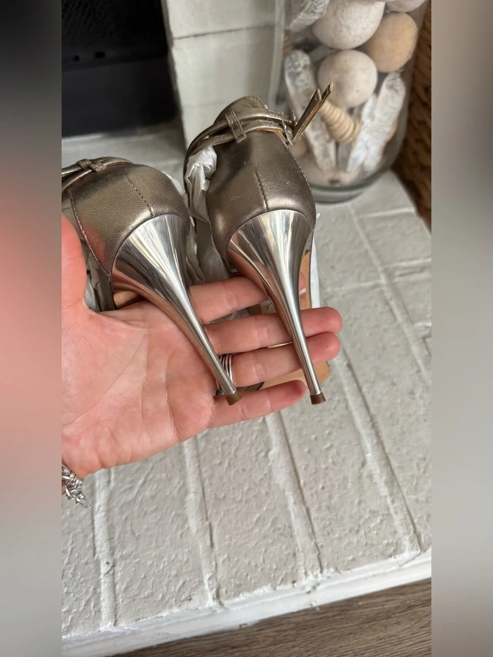Giuseppe Zanotti Jewel Crystal Sandals Champagne Leather Heels EU 37