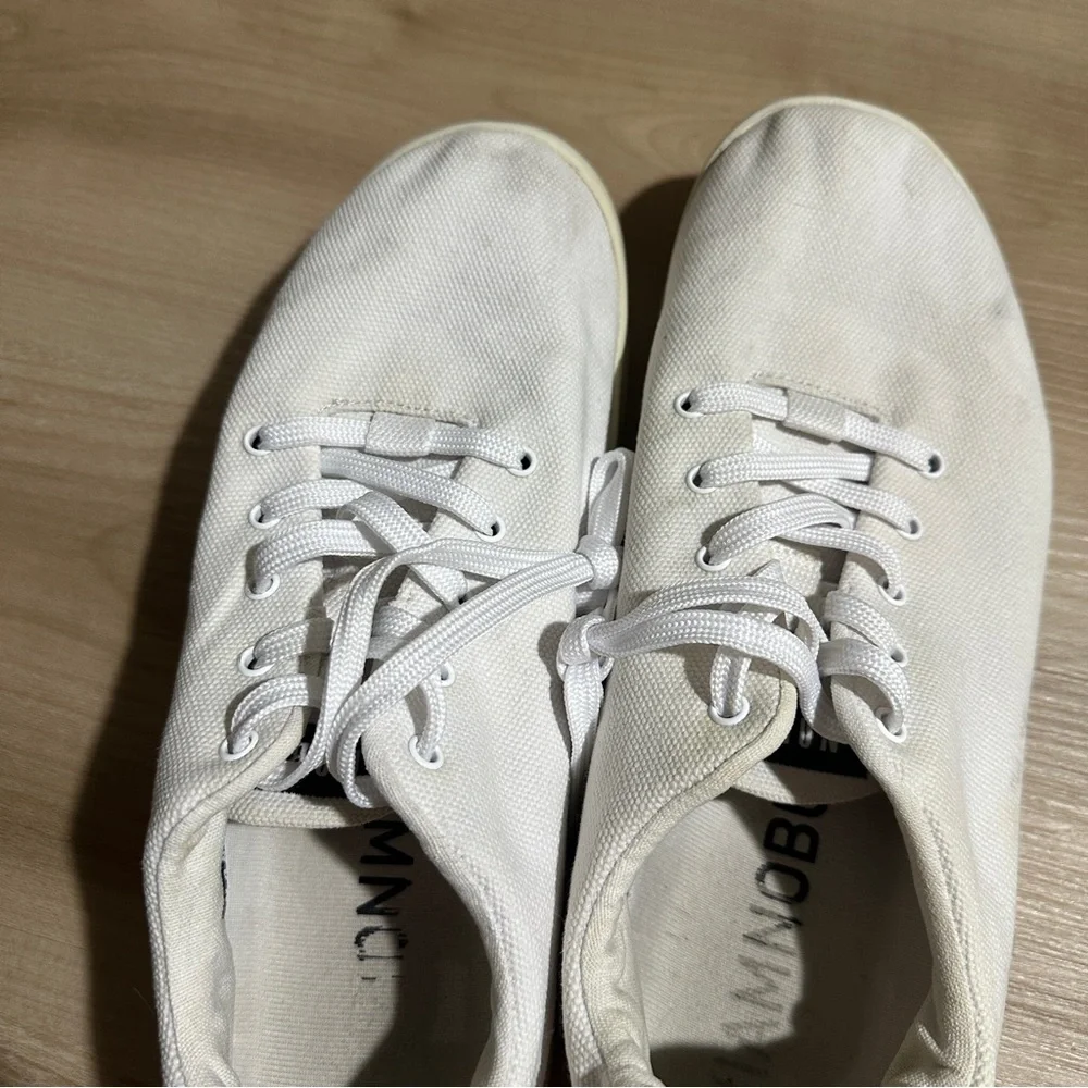 NOBULL Canvas Trainer Mens‎ 9 Womens 10.5 White Low Top Gym Sneakers Training