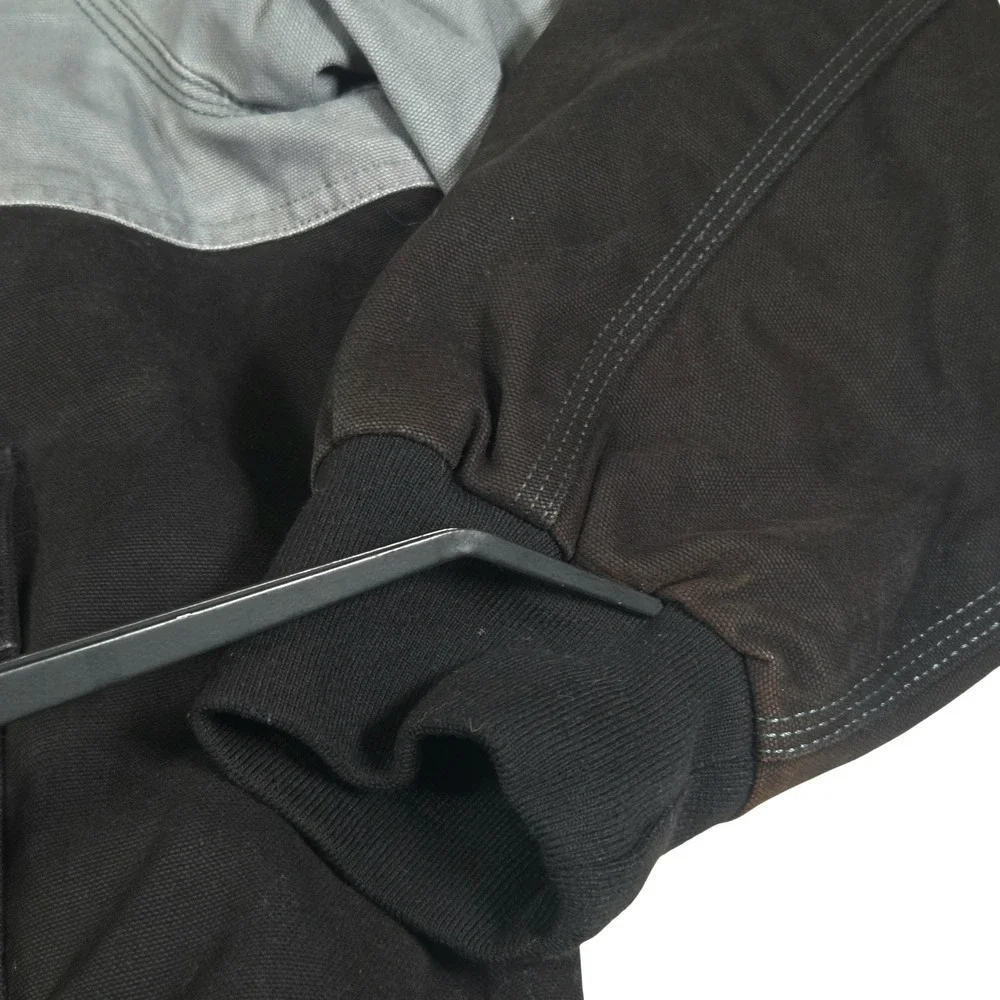 Snap-on Hooded‎ Work Jacket Mens 3XL Gray Black Canvas Quilted Mechanic Heavy