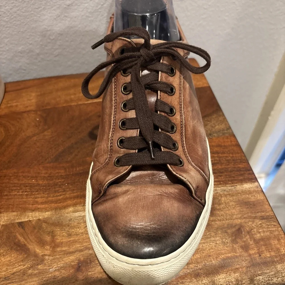 H.S.‎ Trask Brown Lace Up Distressed Leather Shoes Men's Size 10.5 Made in Italy