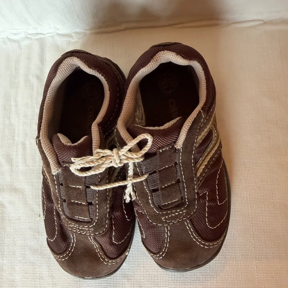 Cherokee Brown‎ Suede Mesh Boys Sneakers Shoes Size 6.5 Toddler