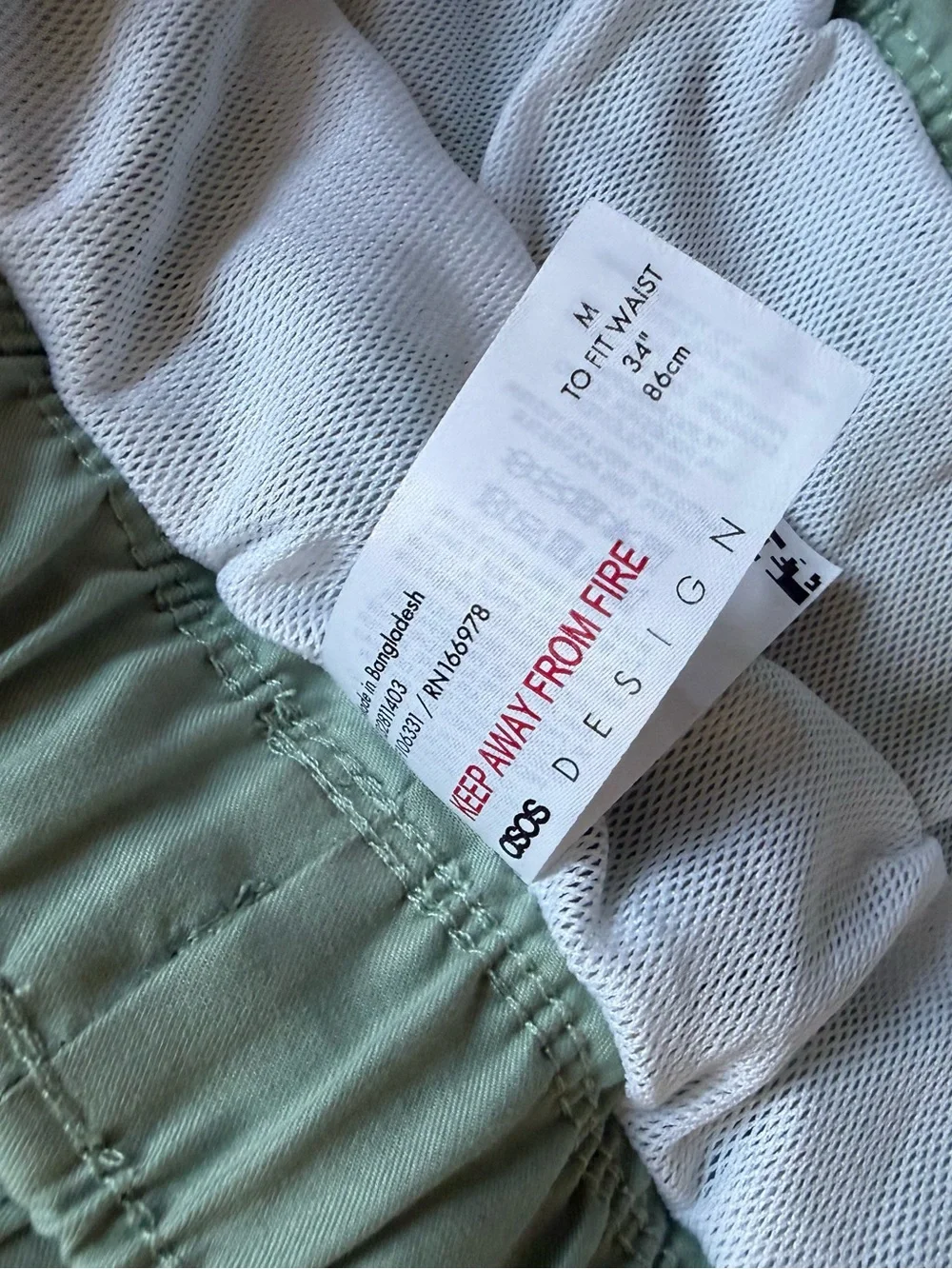 ASOS shorts fabric