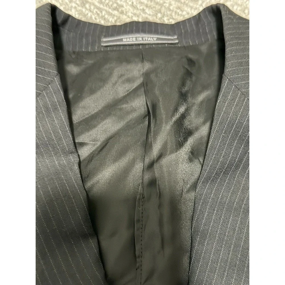 Cerruti 1881 Men's Suit Size 50 Made in Italy Black Pinstripe 2 Piece
