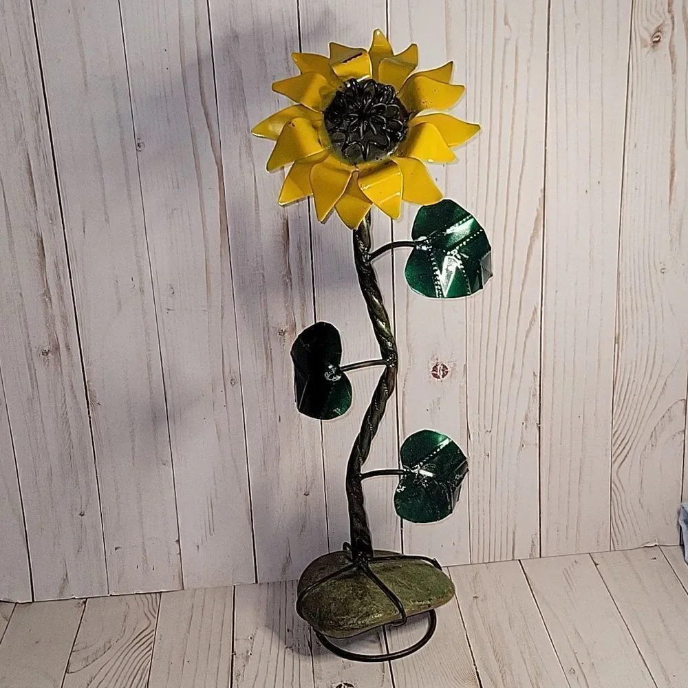 Sunflower Tole Metal Flower Shabby Chic Farmhouse Decor